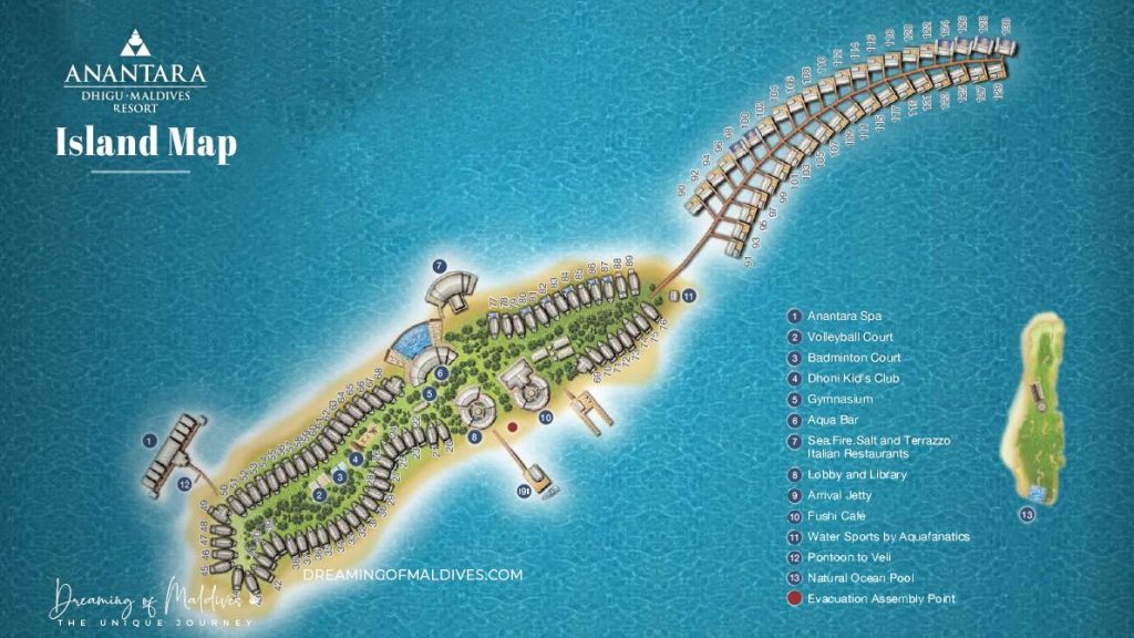 anantara dhigu mappa dell'isola